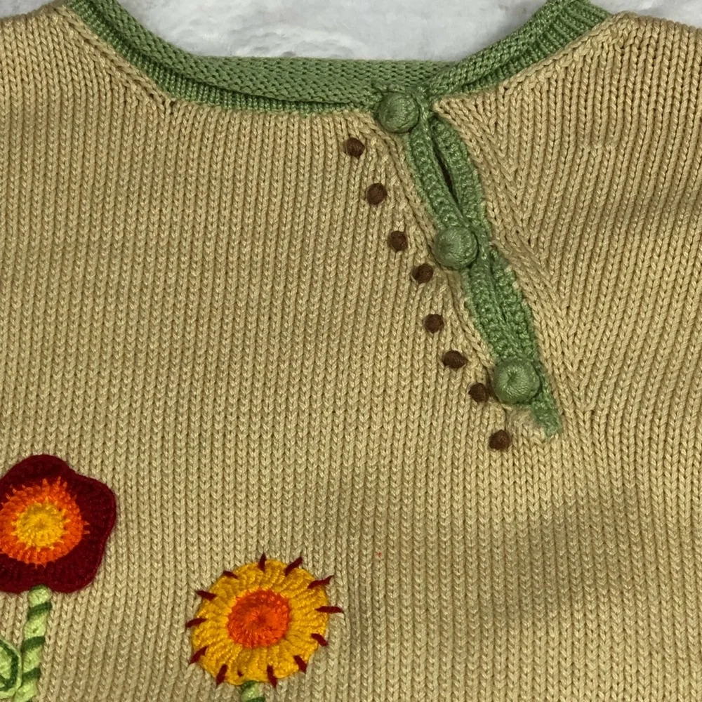 Zackali 4 Kids Red Flowers Knit Outfit size 3/4 - Picture 8 of 13